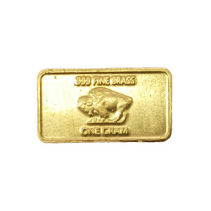 Lingote de Latón Fino .999 de 1 Gramo con Diseño de Búfalo - Product Image 3