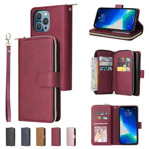 LATEST Phone Wallet Case Leather Phone Flip Cover Business Leather Wallet Phone Bag Cases For iPhone 14 13 fold 4/flip 4 Cases