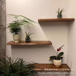 Solid wood single-panel <b>shelf</b>, <b>wall</b>-<b>mounted</b> bookshelf, solid wood <b>shelf</b>, <b>wall</b> hanging rack, original wood tiers - Product Image 1