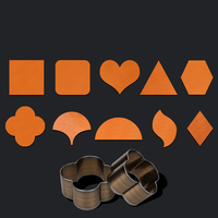 Moule à découper les fleurs, couteau à poinçonner manuel en forme d'hexagone, de triangle, de cœur, à tête courte, à angle carré, pour le cuir DIY