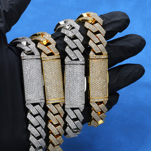 สร้อยคิวบาลิงค์แบบมีประดับเพชรโมอิสซาไนต์คุณภาพสูงสั่งทำพิเศษ เงินแท้ 925 ชุบทอง 18K ประดับแบบ Bezel Set สไตล์ฮิปฮอป สร้อยคอแบบ Iced พร้อมเครื่องทดสอบ - Product Image 6