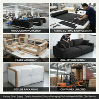 Modernes, wandelbares, vakuumkomprimiertes, modulares 3-teiliges Chenille-Würfelsofa, L-förmiges Lazy Cloud Ecksofa für das Wohnzimmer