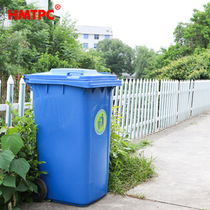 Hmtpc 240L Outdoor <b>Plastic</b> Trash Can With Lid And <b>Wheels</b> For Streets And Residential Areas - Product Image 4