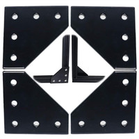 Connecteur d'angle triangulaire noir en aluminium, plaque de jonction en métal noir pour profilés d'extrusion en aluminium 4040 4080