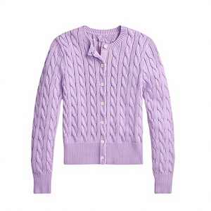 Suéter Casual de Invierno para Mujer de Alta Calidad, Cuello Personalizado, 100% Lana, Antibolitas, con Botones al Frente - Product Image 1
