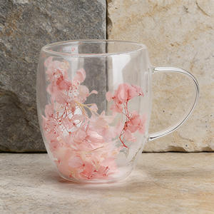 Tasse à café en verre avec plume colorée à l'intérieur, idéale pour le cappuccino, le <span class=keywords><strong>latte</strong></span> et autres boissons – Vente en gros - Product Image 3