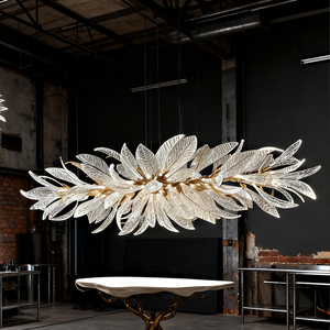 Splendido Lampadario a Foglia di Cristallo per Sala da Pranzo: Illuminazione Mozzafiato per Spazi Eleganti - Product Image 4