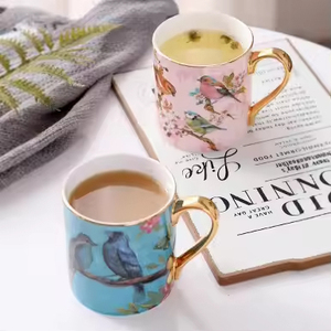 แก้วกาแฟเซรามิคคุณภาพสูง ลายเพ้นท์มือหลากสีสัน สไตล์นอร์ดิกเรียบง่าย ขนาด 301-400 มล. เหมาะสำหรับเป็นของขวัญสำหรับสำนักงาน - Product Image 3