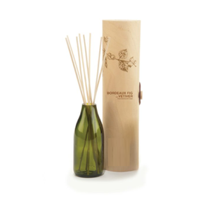 Bouteille diffuseur vide en verre recyclé écologique de 4 oz, modèle Bordeaux Fig Vetiver, avec sérigraphie et design givré - Product Image 1