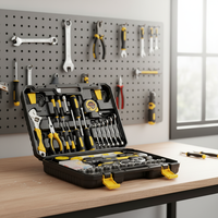 Ensemble d'outils multifonctionnels de 108 pièces avec étui rigide, pinces en acier à haute teneur en carbone, tournevis, réparation automobile, travail du bois, outils manuels OEM