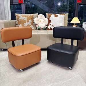 2025 Modern Home Furniture Premium Leather Entryway Shoe <strong>Stool</strong> <strong>with</strong> Solid Wood Frame Silent Wheels Space-Saving <strong>Storage</strong> Ottoman - Product Image 3