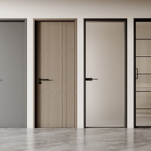 Portes intérieures en panneaux de fibres à densité moyenne (MDF) de style minimaliste, finition personnalisée, insonorisées - Product Image 3
