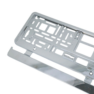 Marco de Matrícula de Plástico Estilo Europeo, Acabado Cromado Plateado, Soporte para Placa de Matrícula de Coche - Product Image 2