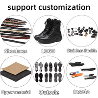 Bottes tactiques montantes en cuir noir imperméables et respirantes antidérapantes pour hommes, usage professionnel et de sécurité, personnalisables OEM ODM, ISO CE