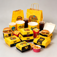 Caja de Embalaje Personalizada para Comida para Llevar, Nuggets de Pollo, Papas Fritas, Shawarma, Caja para Papas Fritas, Biryani, Arroz, Contenedor de Papel Desechable para Alimentos
