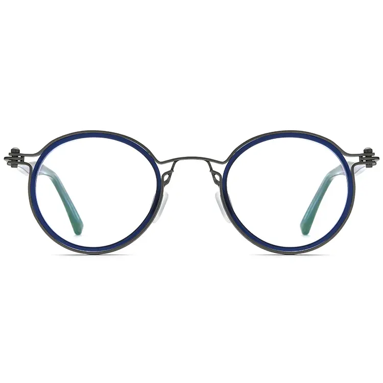 MOSI alaşım gözlük çerçeve erkek Retro Retro yuvarlak reçete gözlük 2021 yeni erkek ve kadın optik kore spiral al-ücretsiz glas