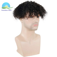Remplacement de cheveux doux d'apparence naturelle au Maroc Afro Wave 7x9 Toupet en dentelle de style mono pour homme en cheveux humains pour homme noir