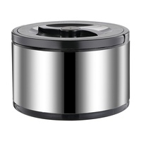 Boîte à lunch commerciale isotherme en acier inoxydable grande capacité, écologique, avec couvercle en plastique, poignée et seau à glace – Portable