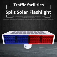 Lumière stroboscopique rouge-bleue à énergie solaire pour intersection routière Barricade Flash de nuit mobile Construction voyant d'avertissement alerte de trafic