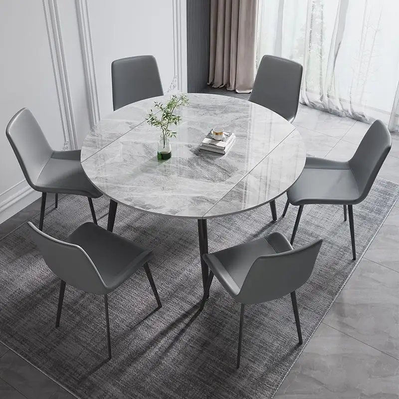 Manufacturers Round Extendable Dining Table With Chairs Home Furniture Modern Design Dining Room Table