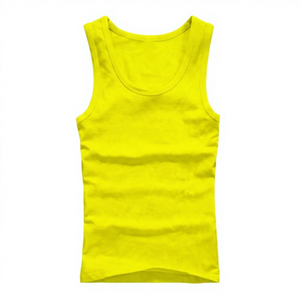 Débardeur sans manches en coton blanc 100 % respirant à col rond pour homme, tricoté, uni, décontracté et confortable - Product Image 6