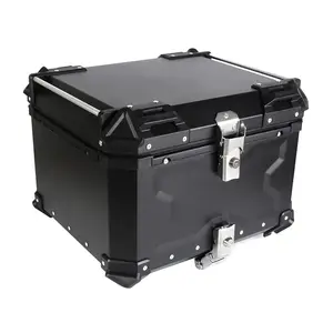 65L Universal Motorcycle Rear Top Luggage Case Aluminum Alloy Storage Tail Box Waterproof Trunk Lock Toolbox Carrier Product Box