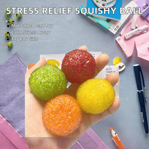 Bola Antiestrés de Plástico con Perlas Creativas, Juguete Sensorial Moldeable, Bola de Perlas Esponjosas, Juguete para Aliviar la Ansiedad - Product Image 2