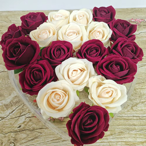 Lusso moderno fiore a forma di cuore in acrilico <span class=keywords><strong>vaso</strong></span> rosa floreale decorazione per la casa per feste di nozze Rose in resina - Product Image 2