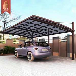 Abri de voiture extérieur autoportant en aluminium robuste avec toiture résistante aux intempéries pour allée, jardin et carport - Product Image 1
