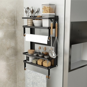 Magnete contenitore per spezie organizzatore frigorifero ripiano laterale scaffale per spezie a <span class=keywords><strong>parete</strong></span> scaffale <span class=keywords><strong>da</strong></span> cucina magnetico pieghevole - Product Image 3