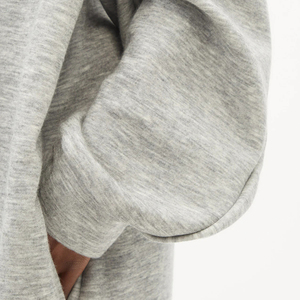 Abito oversize invernale in Jersey eco-friendly Maxi abito invernale realizzato in misto Cashmere felpa a tinta unita linea di cintura naturale - Product Image 3