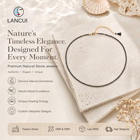 Collier ras du cou minimaliste pour femme avec perles de spinelle facettées de 2 mm, résistant à la transpiration, délicat, pour un usage quotidien décontracté