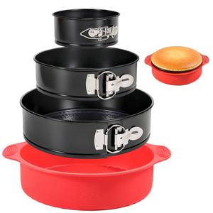4/<span class=keywords><strong>7</strong></span>/9 Zoll Springform Baguette-Backform aus Kohlenstoffstahl Antihaftbeschichtete Backform mit Abnehmbarem Hitzebeständigem Silikonboden für Küche und Haushalt - Product Image 1