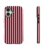 Étui de protection antichoc magnétique 2-en-1 en TPU+PC avec texture rayée magenta et estampage à chaud pour Aoermei