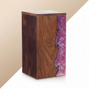 Urna Funeraria Rectangular de Madera con Diseño de Resina Epoxi, Recién Llegada - Product Image 2