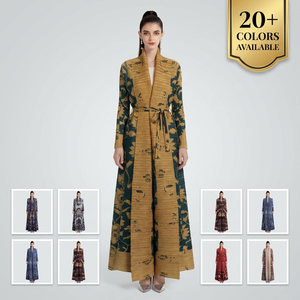 Abaya di Lusso Plissettata in 20 Colori, Stile Dubai Ramadan <span class=keywords><strong>Turchia</strong></span>, Caftano Islamico, Cardigan Ampio per Musulmane, Vestito Floreale Kimono - Product Image 1