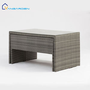 Ensemble de table et chaises de salle à manger en rotin pour <span class=keywords><strong>jardin</strong></span> minimaliste extérieur, résistant à l'eau, séchage rapide, confortable, pour hôtel, balcon - Product Image 4