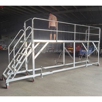 Escaliers en aluminium de sécurité industrielle personnalisés, plates-formes à marches, échelles avec attaches, pieds, niveleur de jambes