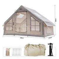 Tente gonflable extérieure portable pour 2-4 personnes voyageant étanche quatre saisons famille Camping tente toit style toit