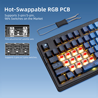Clavier mécanique Zornher ZH980 Starry Sky, éclairage RVB programmable, sans fil, tri-mode, 97 touches, pour le bureau