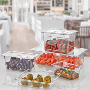 مخصص من البلاستيك الشفاف غير القابل للكسر مقالي طعام للفنادق - Product Image 1