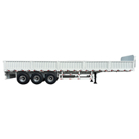 Semi-remorque à ridelles personnalisable de 12,5 m, 40-80 tonnes, 3 essieux, suspension pneumatique, adaptée au transport de conteneurs et de marchandises générales