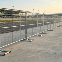 Panneau de clôture temporaire américain, fil de 5,0 mm galvanisé et thermolaqué, résistant à la décomposition, imperméable, argent/noir, pour chantier de construction