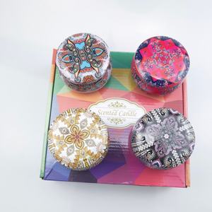 4 Color Per <b>Set</b> Gift Box 2.2 oz Soy Wax with Petal Metal Round <b>Perfume</b> Massage Tin <b>Mini</b> Scented Candle Cheap - Product Image 5