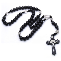 2025 nouvelle tendance à la main chrétien croix collier Offre Spéciale ornements religieux catholique pin chapelet perles collier