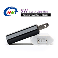 Adaptador de Corriente USB de Viaje HNT al por Mayor, 5V1A 5W, Cargador de Pared Ultrafino para Teléfono Móvil, Cargador Rápido QC4.0 con Enchufe para EE. UU. y UE