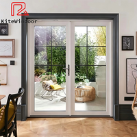 Porte à battant en aluminium à haute efficacité énergétique avec verre isolant pour l'extérieur résidentiel, résistance aux intempéries