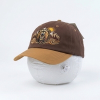 Gorra de Béisbol Unisex Vintage de Dos Tonos, de Sarga de Algodón, Estilo Dad Hat, de 6 Paneles, Sin Estructura, con Visera Curva y Bordado Gráfico Personalizado de Cabeza de Búho