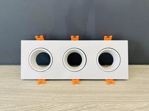 Modern Triple Head Recessed LED Spotlights Mounted Anti-Glare <b>Square</b> Round <b>Frame</b> for GU10 MR16 Spots - Product Image 6