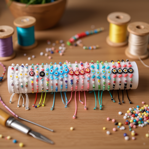 Braccialetto Colorato con Perline di Mais # 10 braccialetti alla moda con perline, 2400 pezzi per scatola - Product Image 3